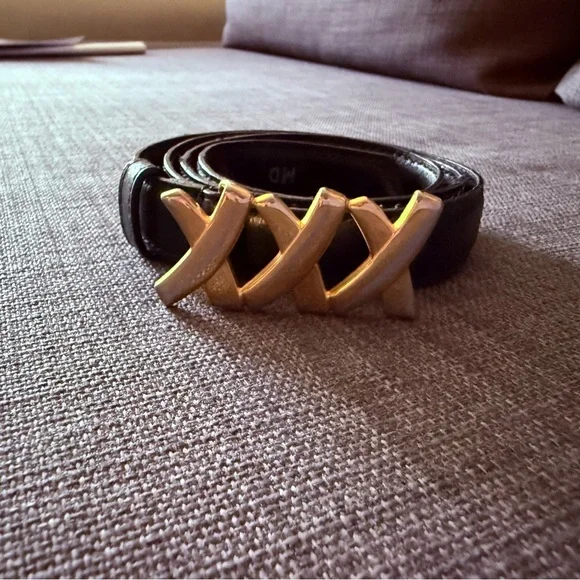 Vintage Black Leather Paloma Picasso Belt. - Picture 4 of 6